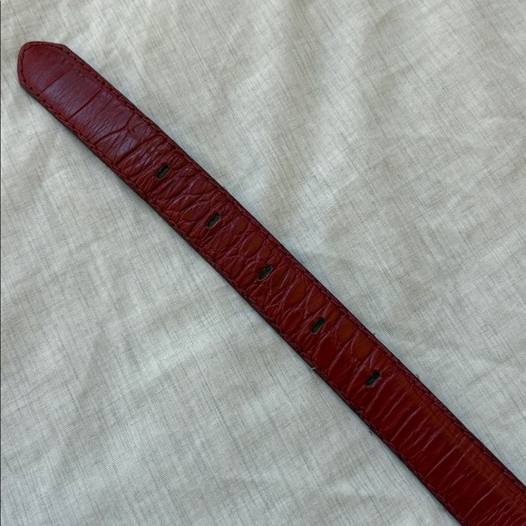 Liz Claiborne Vintage Leather Red Belt with Gold Buckle Women Large - Picture 4 of 7